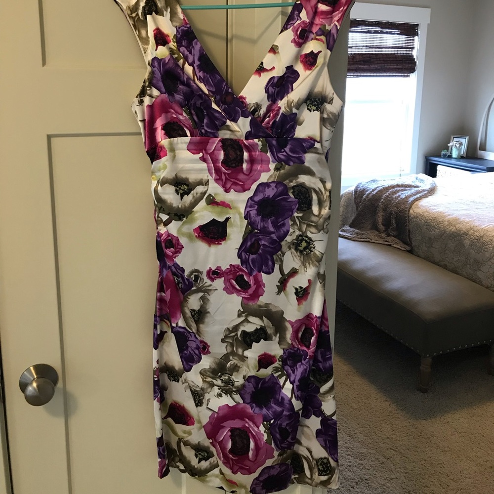 Silky floral dress for wedding season! EUC